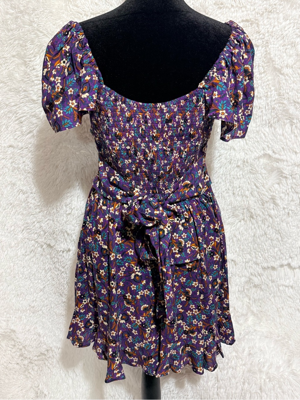 NWT Band of the Free Coraline Purple Floral Crossover Mini Dress - Picture 3 of 9